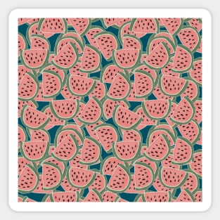 Watermelon Dream  | Deep Green and Fresh Pink Pattern | Layered Watermelon Confetti Design Sticker